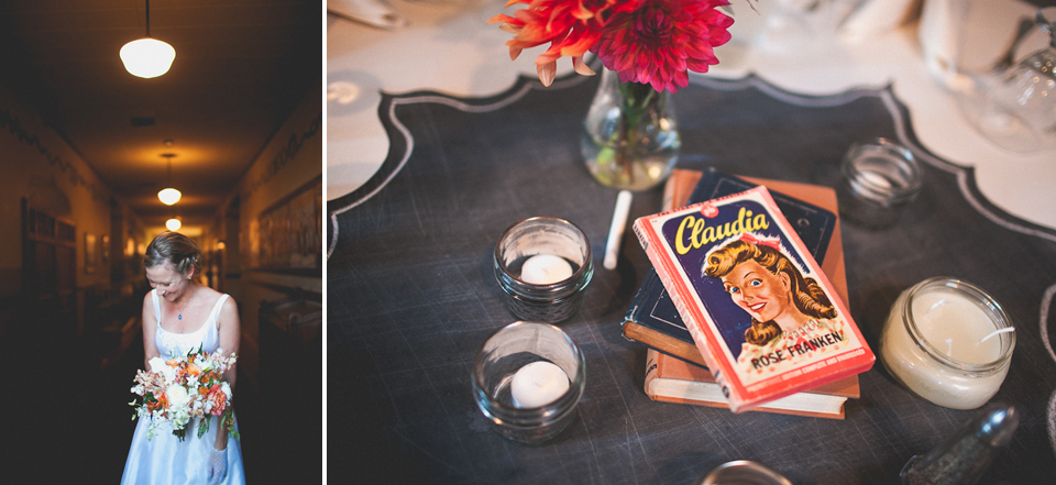 Vintage inspired wedding at McMenamin's Kennedy School in Portland, Oregon