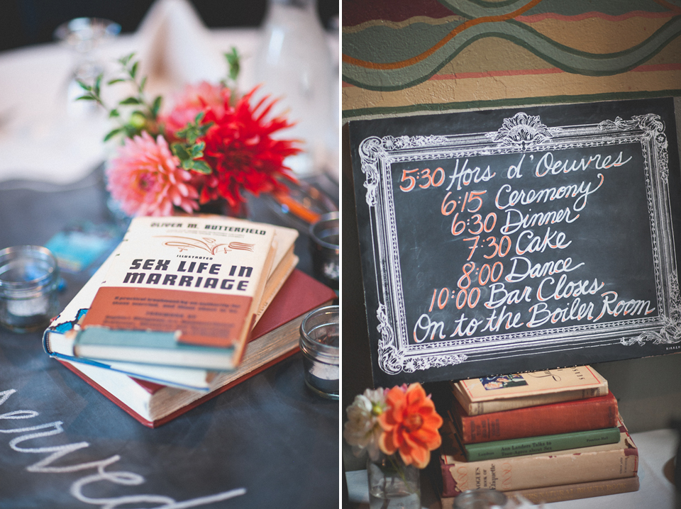 Vintage inspired wedding at McMenamin's Kennedy School in Portland, Oregon