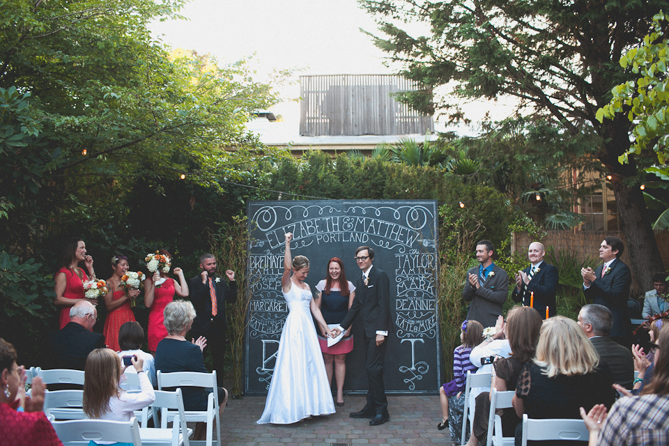Vintage inspired wedding at McMenamin's Kennedy School in Portland, Oregon