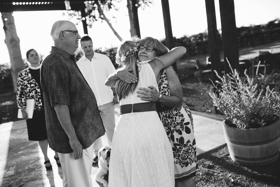 Jennifer and Pete's winery wedding ceremony in washington, WA